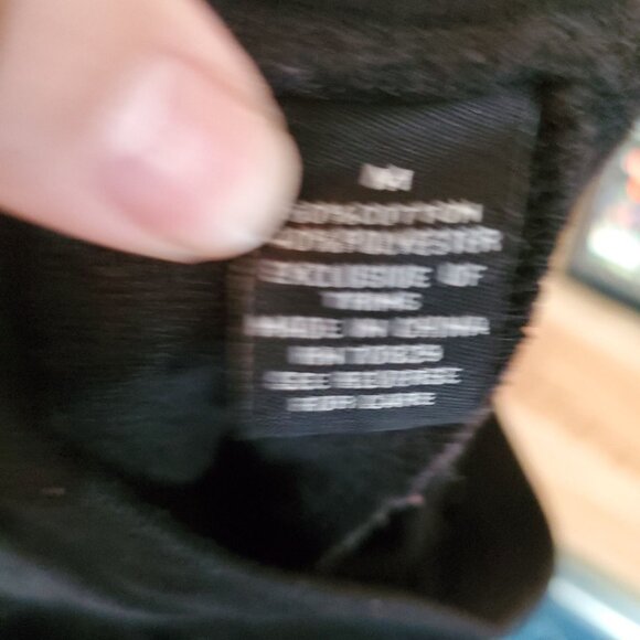 Carbon Pants Mens Medium Black Flame Graphic Drawstring Casual Joggers - Picture 3 of 10